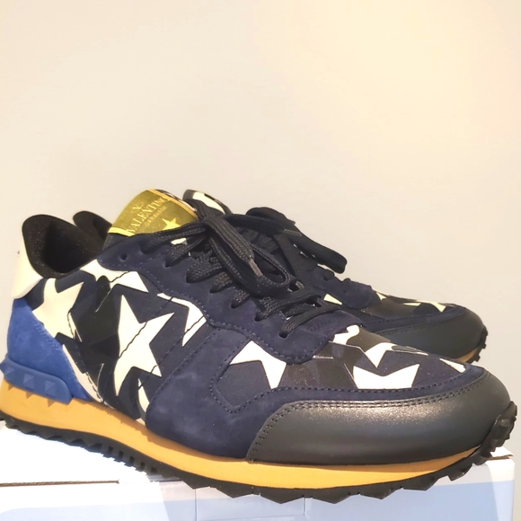 Valentino Garavani - Blue Leather Rockrunner Camustars - Picture 1 of 8